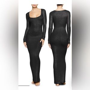 SKIMS Lounge Ribbed Long Sleeve Maxi Dress
